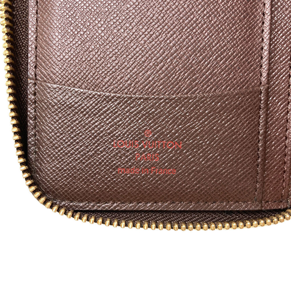 Louis Vuitton Zippy Wallet Compact Long Wallet Coin Purse Canvas White Brown